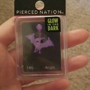 Glow in the dark raptor belly button ring